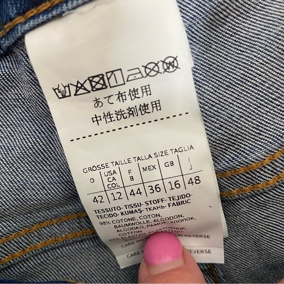 Marella Emme Blue Rhinestone Side Lined Denim Jeans - Picture 5 of 6